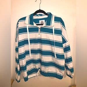 ☔️ Urban Outfitters (UO) Blue & White Striped String Windbreaker. Size S.